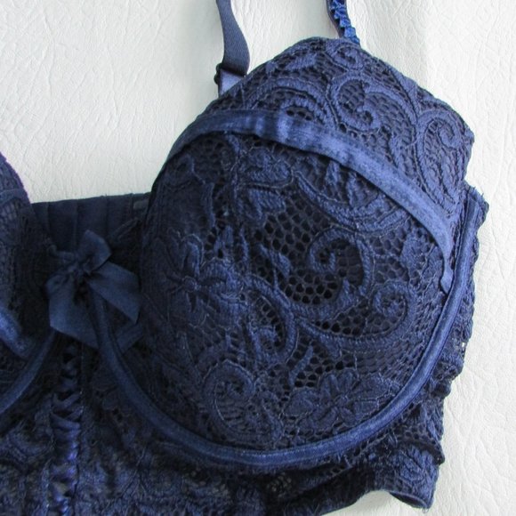 ADORE ME Blue Lace Bra - 40D - Picture 2 of 6